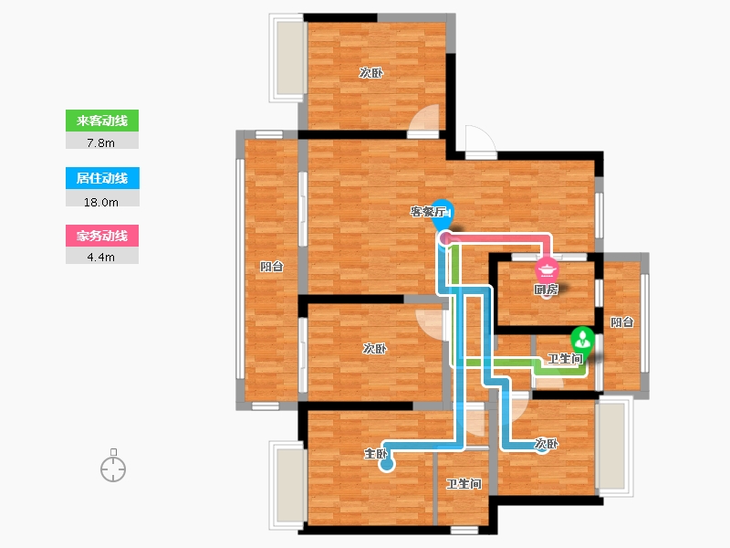 河南省-南阳市-君澜公馆-125.53-户型库-动静线