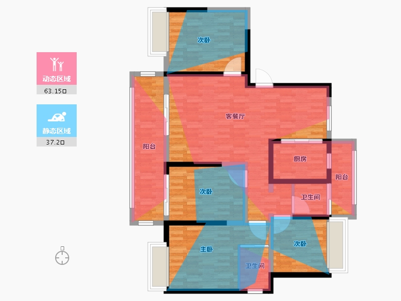 河南省-南阳市-君澜公馆-125.53-户型库-动静分区