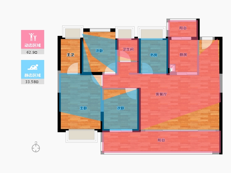 云南省-昆明市-旭辉广场-109.33-户型库-动静分区