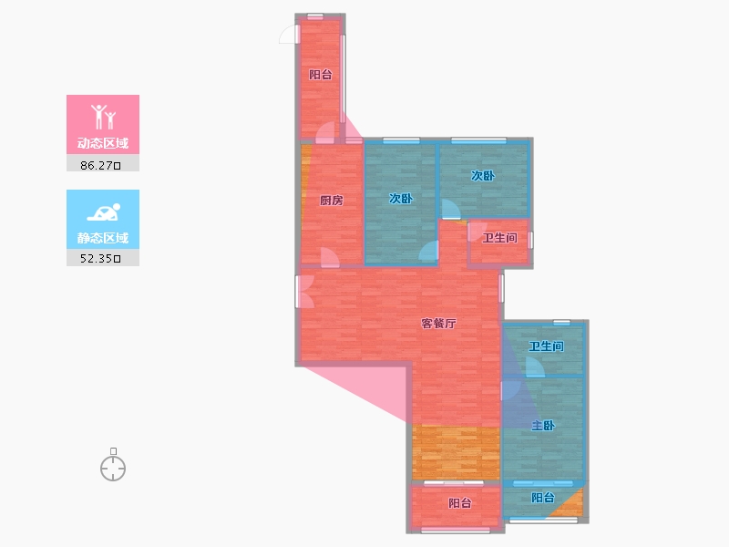 上海-上海市-滨江凯旋门-129.14-户型库-动静分区