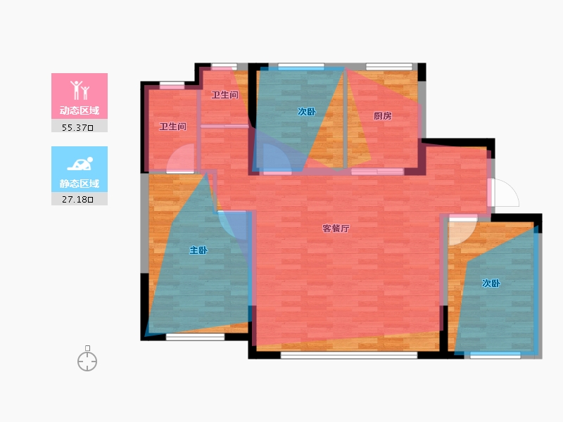 宁夏回族自治区-银川市-金宇·凤语庭-89.05-户型库-动静分区