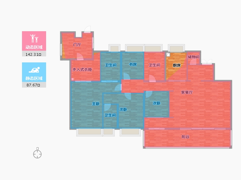 江苏省-南京市-中海·江南玖序-220.00-户型库-动静分区