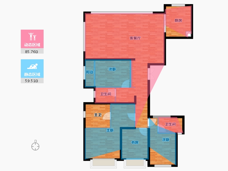 福建省-厦门市-海沧中心TOD璞瑞璞盛-146.20-户型库-动静分区