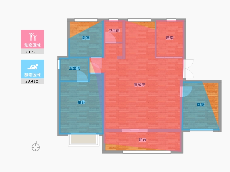 河北省-邢台市-海棠云颂-105.58-户型库-动静分区