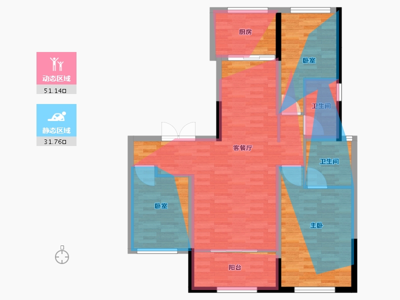 甘肃省-临夏回族自治州-华曜胭脂湾-132.05-户型库-动静分区