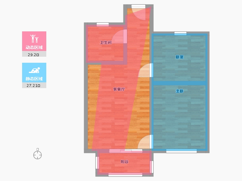 新疆维吾尔自治区-昌吉回族自治州-山水名居小区-61.60-户型库-动静分区