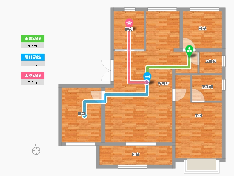 河北省-邢台市-海棠云颂-95.07-户型库-动静线