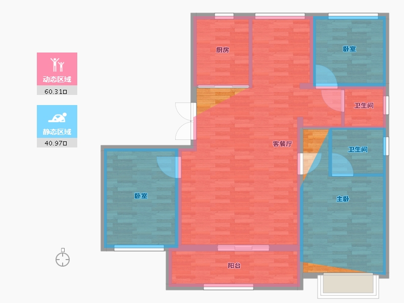 河北省-邢台市-海棠云颂-95.07-户型库-动静分区