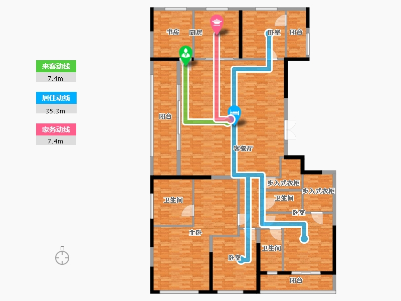 浙江省-杭州市-翡翠锦和府-238.64-户型库-动静线