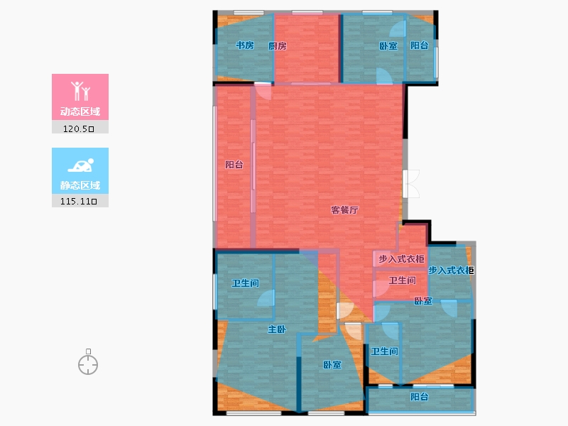 浙江省-杭州市-翡翠锦和府-238.64-户型库-动静分区