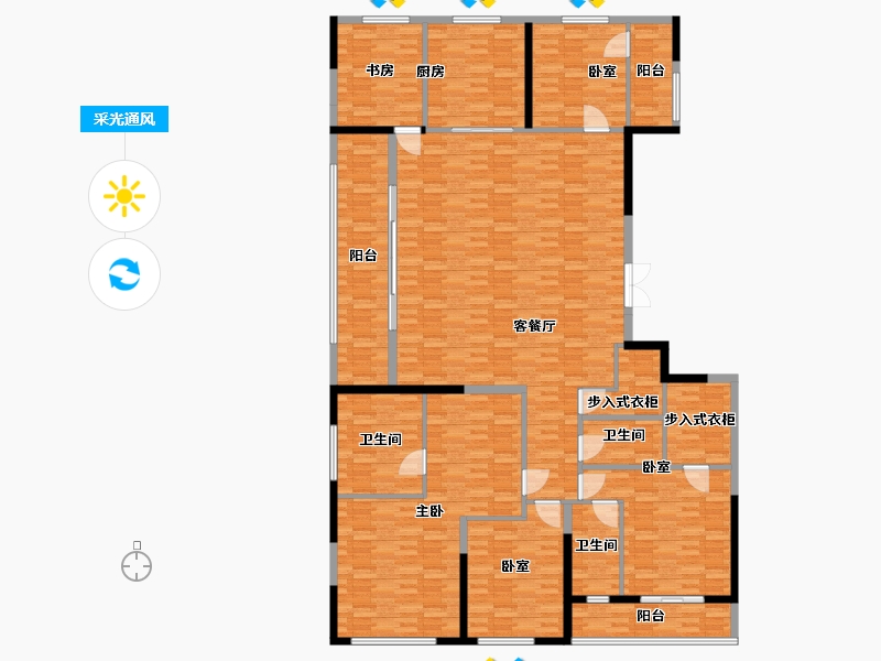 浙江省-杭州市-翡翠锦和府-238.64-户型库-采光通风