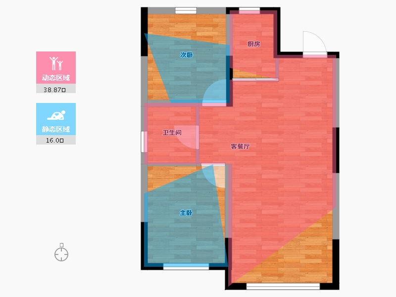 吉林省-吉林市-磐石市汇城国樾府小区一期-64.62-户型库-动静分区