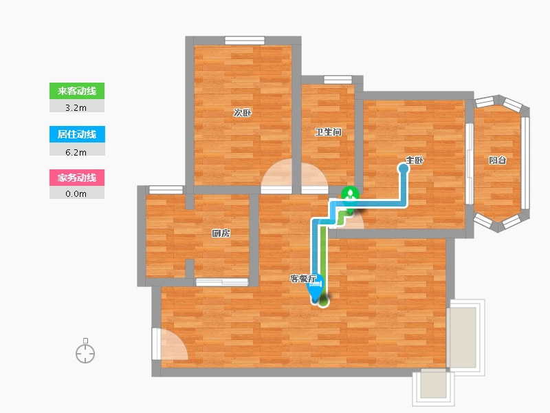 北京-北京市-龙湖香醍漫步3区-71.64-户型库-动静线