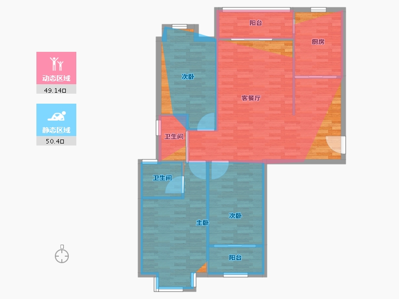 山东省-临沂市-开元阳光水岸-101.14-户型库-动静分区