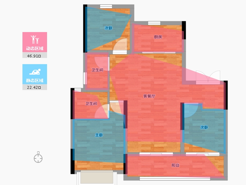 山东省-淄博市-鑫启程学府-75.57-户型库-动静分区