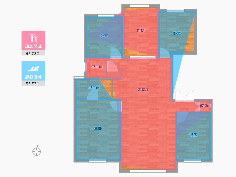 黑龙江省-佳木斯市-嘉瑞华府-108.53-户型库-动静分区