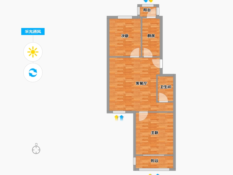 北京-北京市-新悦家园-北区-69.80-户型库-采光通风