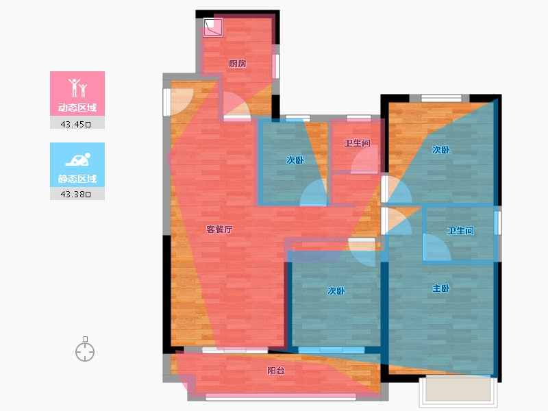 江苏省-盐城市-城北荣沁苑-99.02-户型库-动静分区