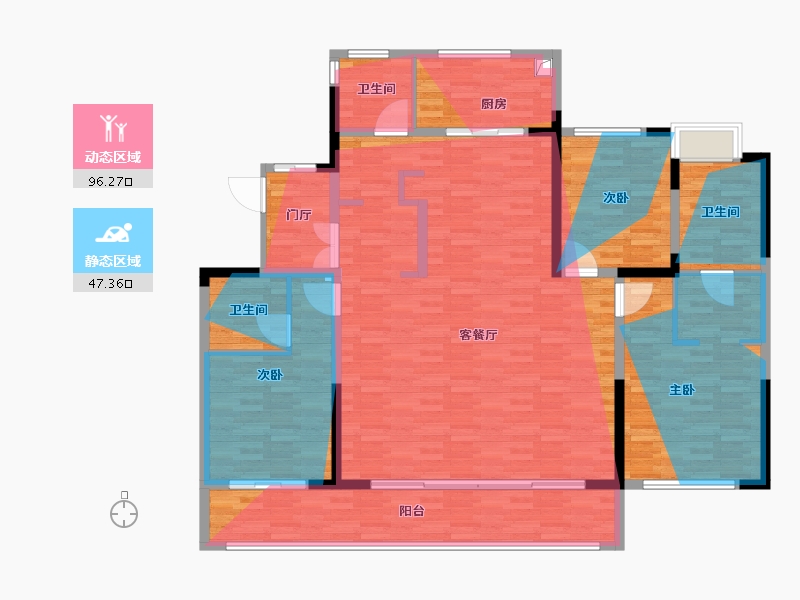 江苏省-南通市-招商滨江玺-153.60-户型库-动静分区