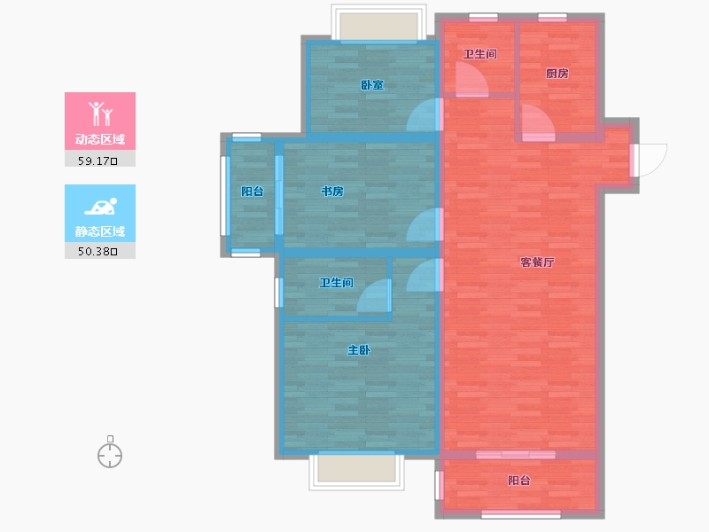 安徽省-宿州市-状元坊-97.60-户型库-动静分区