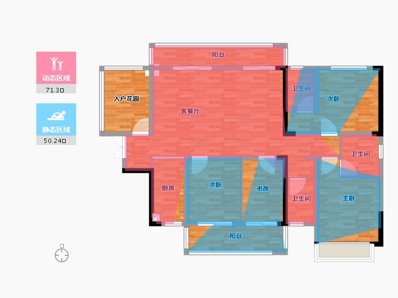 广西壮族自治区-河池市-宏地望府-148.00-户型库-动静分区