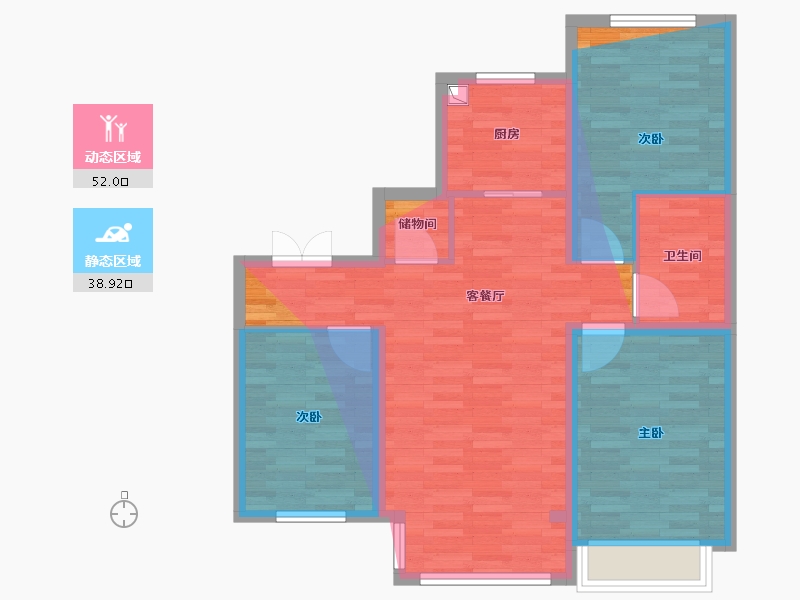 山西省-朔州市-文博苑3期-98.00-户型库-动静分区