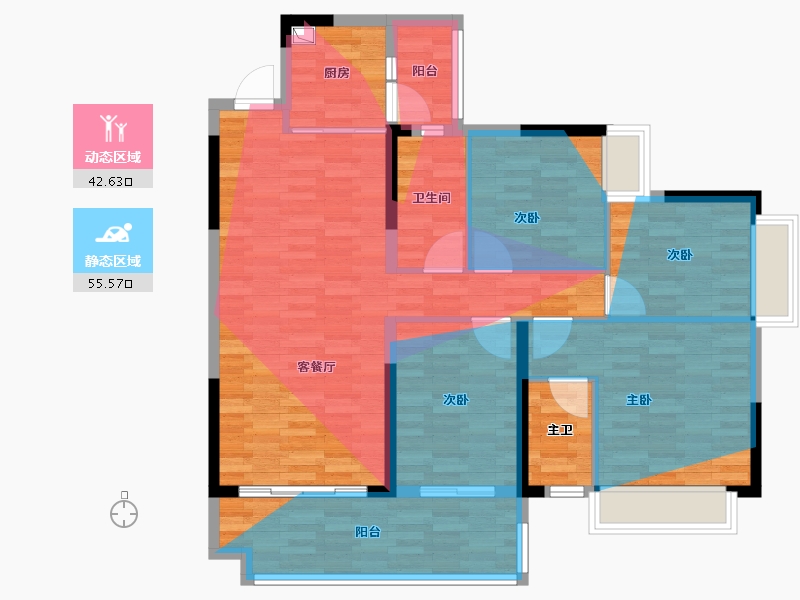 广西壮族自治区-梧州市-汇洋幸福里-121.00-户型库-动静分区