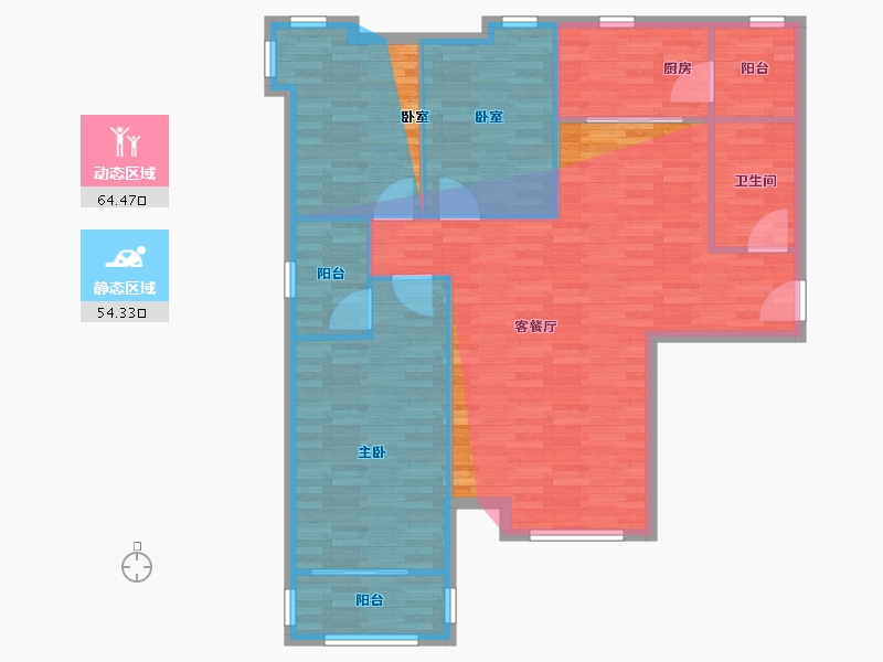 陕西省-西安市-天伊阁小区-135.20-户型库-动静分区