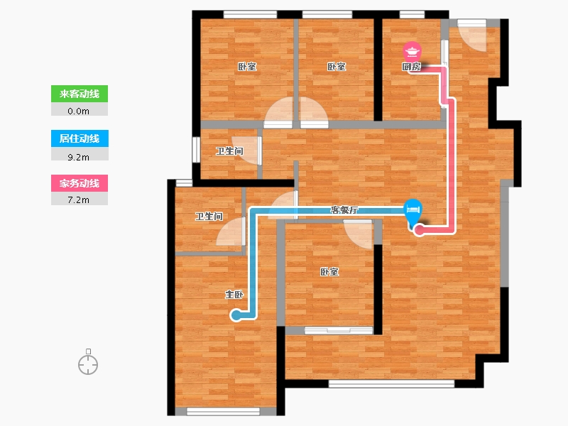 河南省-郑州市-万科翠湾中城MAX-105.98-户型库-动静线