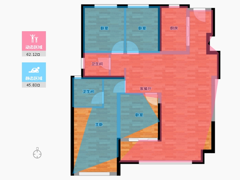 河南省-郑州市-万科翠湾中城MAX-105.98-户型库-动静分区