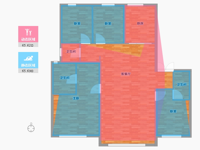 黑龙江省-佳木斯市-嘉瑞华府-124.42-户型库-动静分区