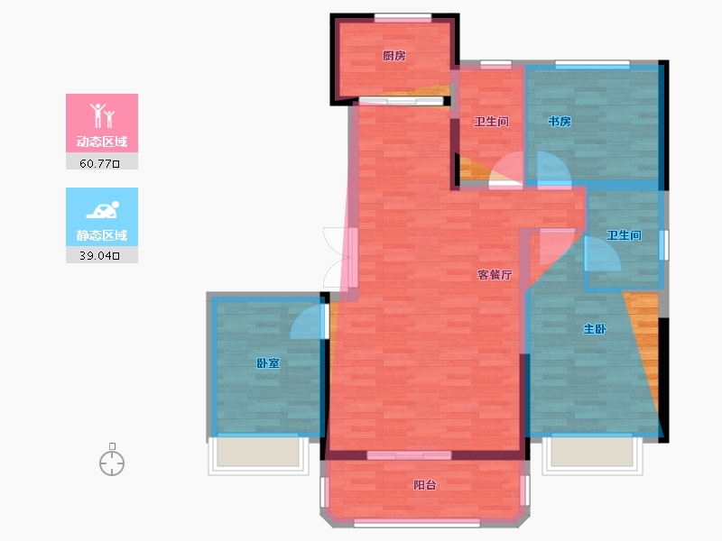 山东省-淄博市-东门书院-93.07-户型库-动静分区