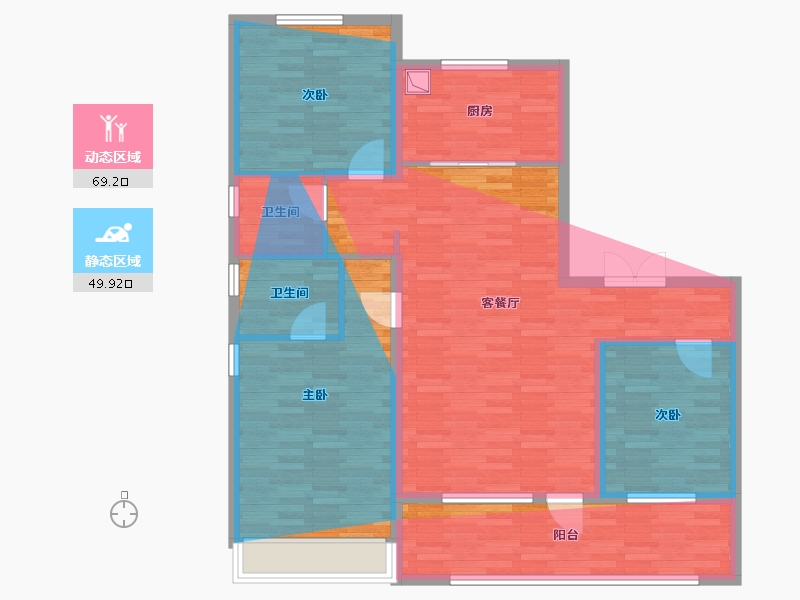 河北省-保定市-深圳园·和光书苑-111.20-户型库-动静分区