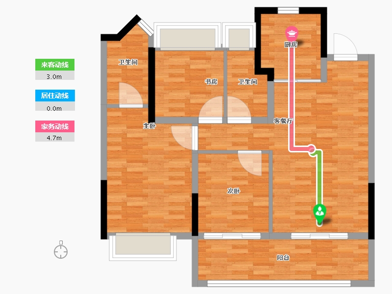 江苏省-苏州市-金地·峯范-82.40-户型库-动静线