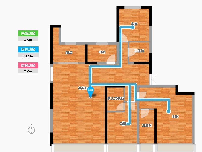 内蒙古自治区-呼和浩特市-万锦梧桐樾-135.15-户型库-动静线