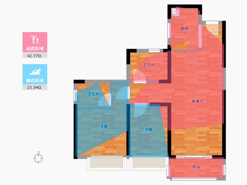 河南省-郑州市-亚星双河居-88.80-户型库-动静分区