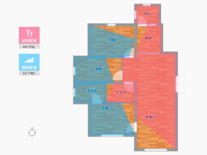 黑龙江省-哈尔滨市-金昌首府一期-84.68-户型库-动静分区