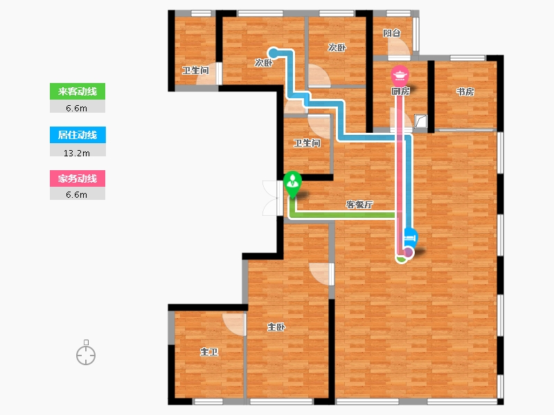 陕西省-西安市-大明宫紫檀府-154.40-户型库-动静线