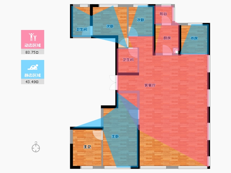 陕西省-西安市-大明宫紫檀府-154.40-户型库-动静分区