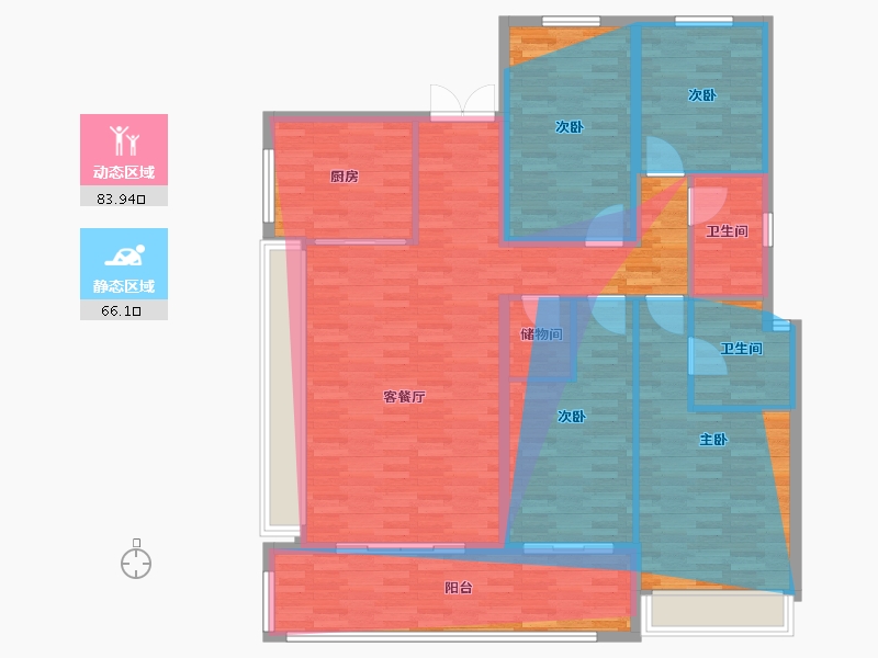 山东省-德州市-嘉泰·东方翰林府-138.40-户型库-动静分区