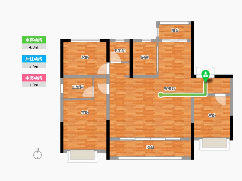 山东省-菏泽市-臻成名府二期-116.00-户型库-动静线