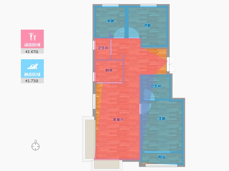 河北省-秦皇岛市-水映华廷-77.23-户型库-动静分区