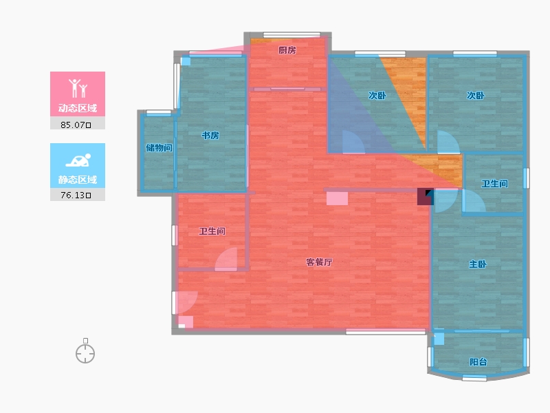 湖北省-武汉市-尚隆地球村-147.64-户型库-动静分区