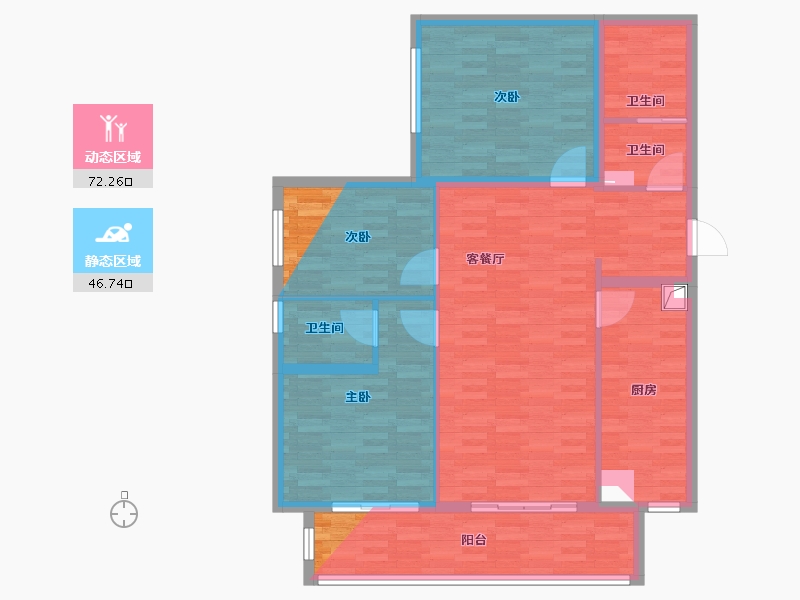 陕西省-西安市-银凯家园-122.72-户型库-动静分区