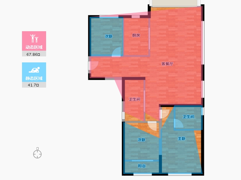 福建省-厦门市-海沧中心TOD璞瑞璞盛-104.80-户型库-动静分区