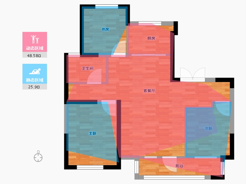 宁夏回族自治区-银川市-新思路·砚玺台-73.01-户型库-动静分区