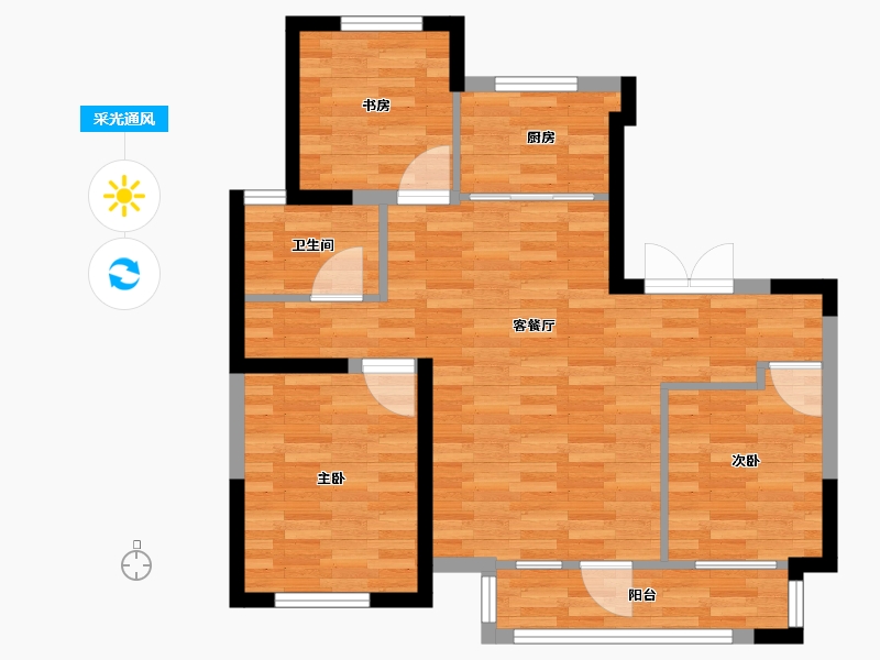 宁夏回族自治区-银川市-新思路·砚玺台-73.01-户型库-采光通风