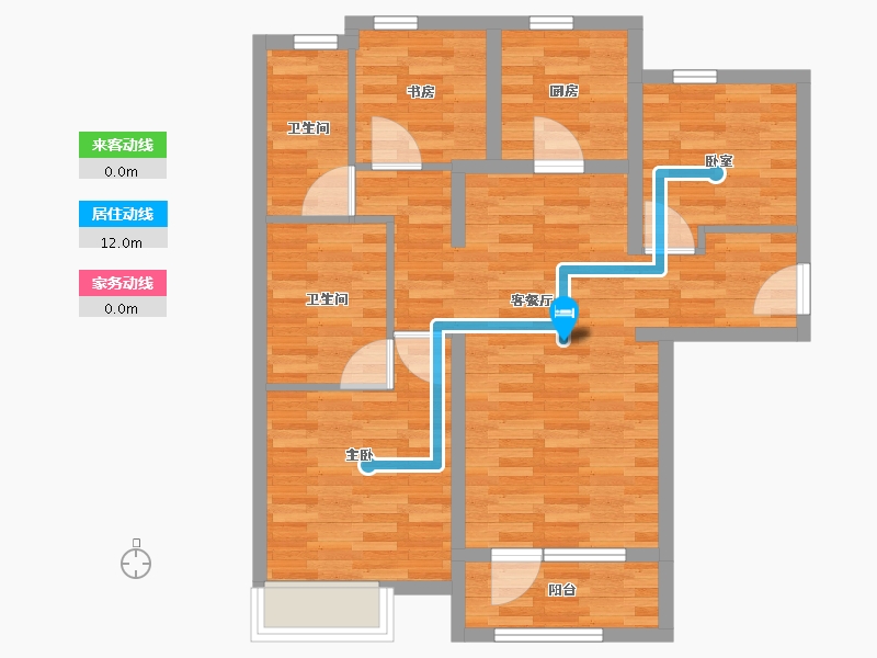 河北省-廊坊市-融创融公馆-77.19-户型库-动静线