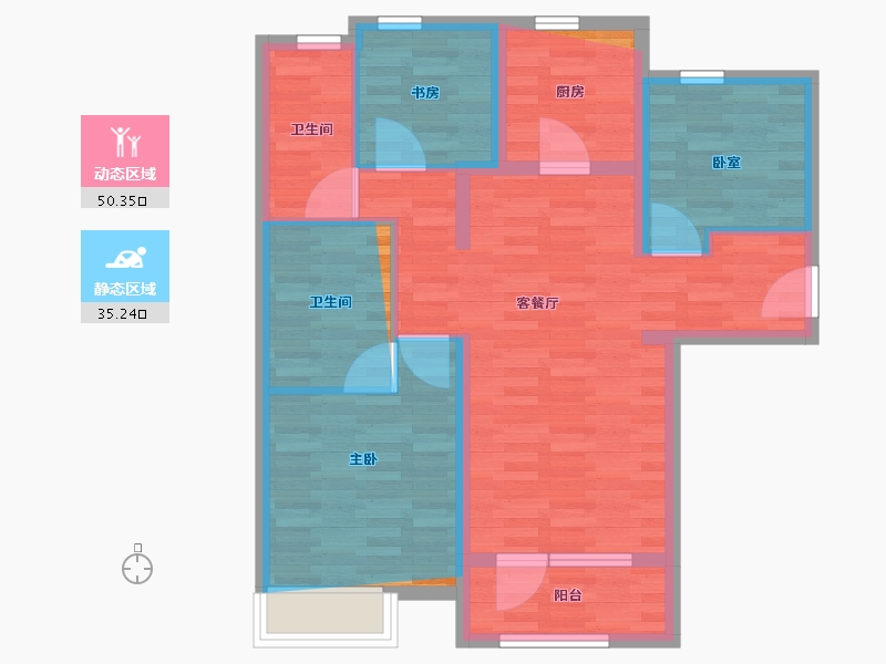 河北省-廊坊市-融创融公馆-77.19-户型库-动静分区