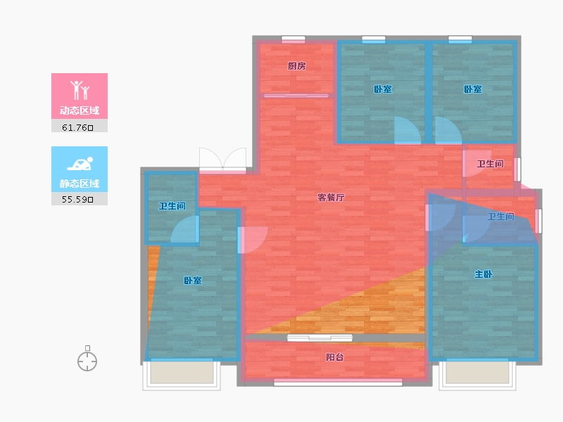 河南省-新乡市-瑞璟花园-110.24-户型库-动静分区